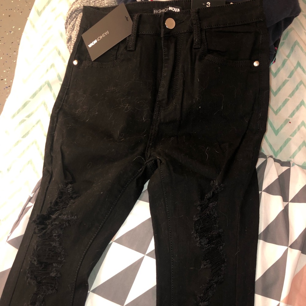 Ripped Black Fashion Nova Skinny Jeans